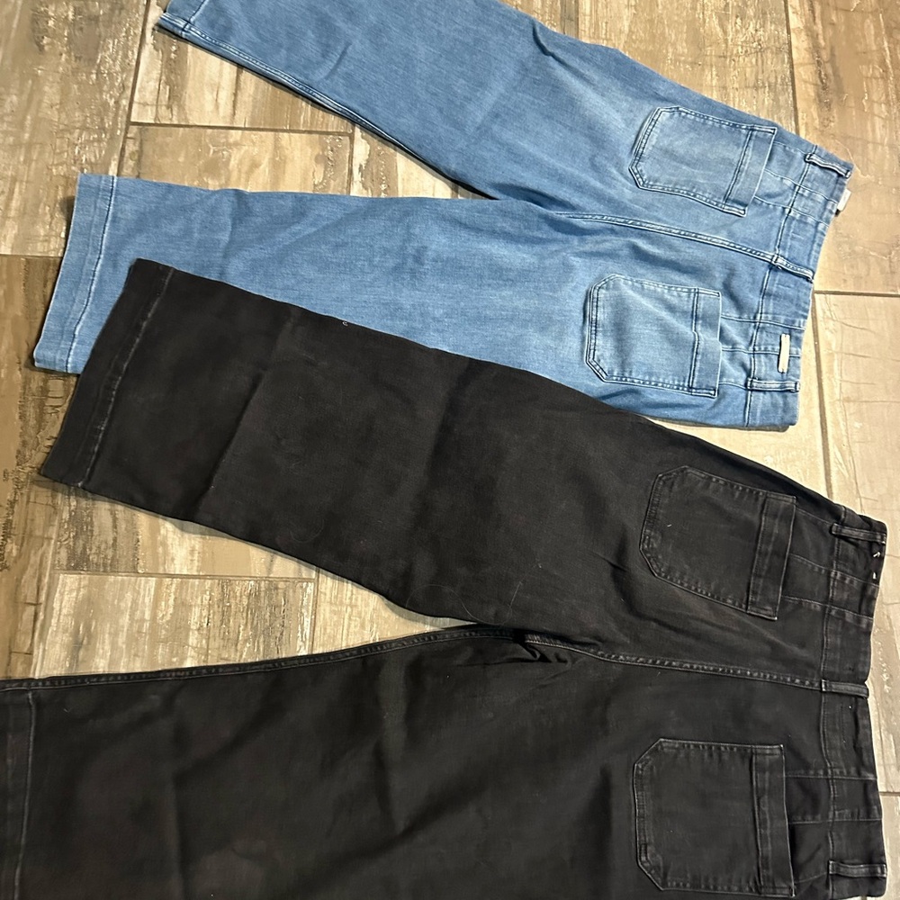 Anthropologie Pilcro The Skipper light/  black cropped wide leg jeans size 32